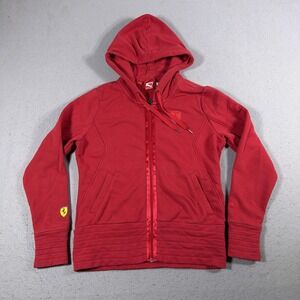 Ferrari Jacket Women Medium Red Racing Hoodie Sweatshirt Puma Full Zip F1